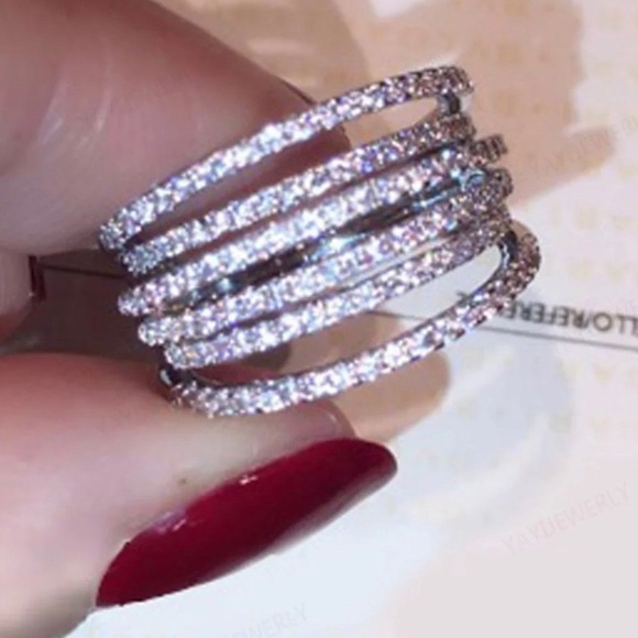 NEW 925 Silver 6.4 CT Diamond Ring - Picture 4 of 8